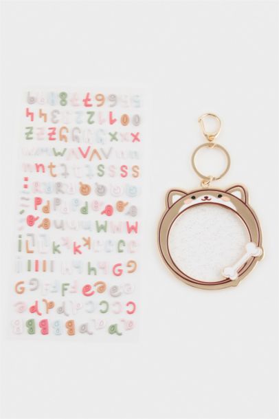 Kadın Köpek Temalı Harfli Charm Anahtarlık