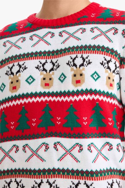 Pull de Noël en tricot à col rond
