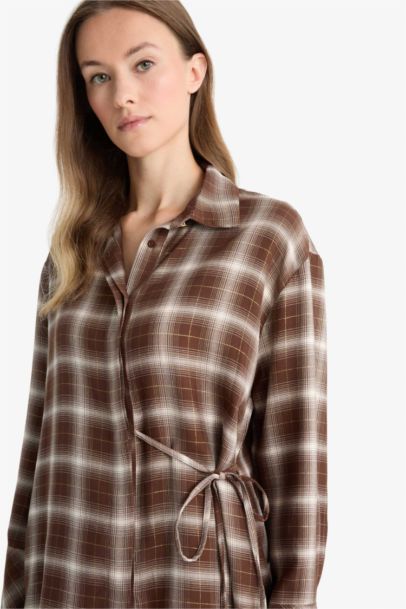 Regular Fit Glittery Plaid Shirt