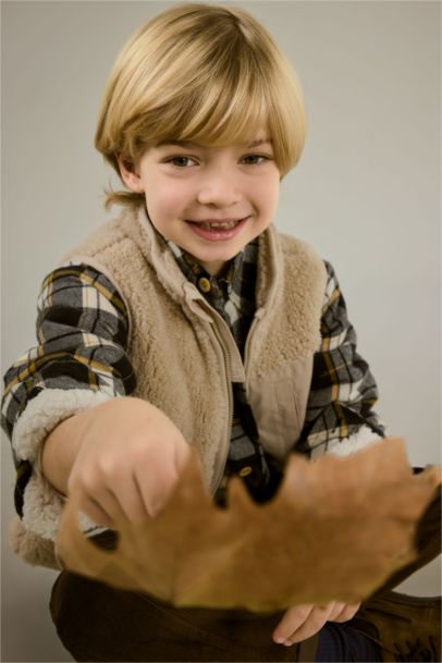 Fermuarlı Pelüş Yelek Erkek Bebek