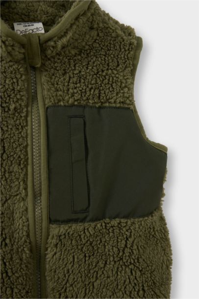 Fermuarlı Pelüş Yelek Erkek Bebek