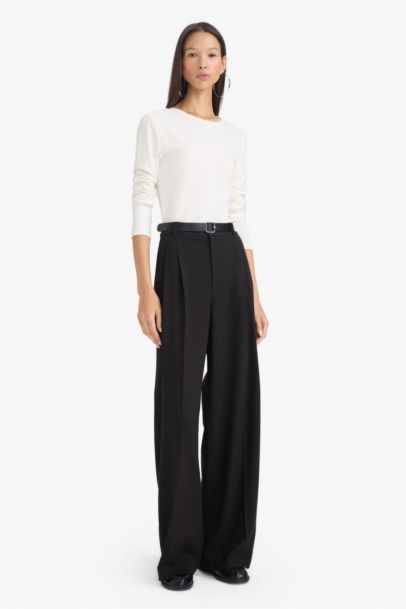 Wide Leg High Waist Crop Trousers