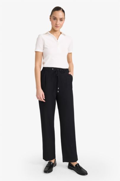 Carrot Fit Zipper High Waist Trousers