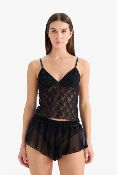 Culotte en tulle et dentelle Coupe régulière