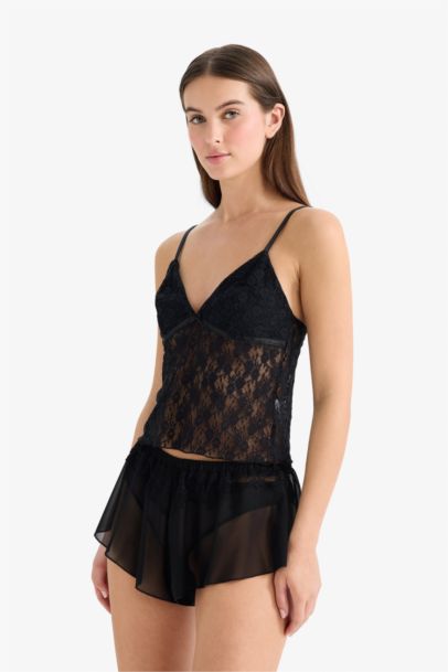 Culotte en tulle et dentelle Coupe régulière