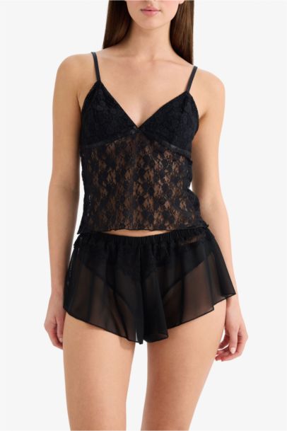 Culotte en tulle et dentelle Coupe régulière