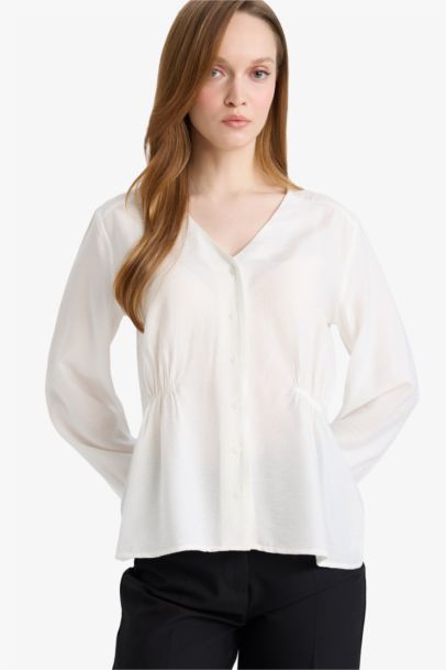 Regular Fit V-Neck Long Sleeve Shirt