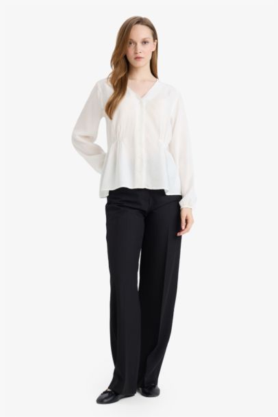 Regular Fit V-Neck Long Sleeve Shirt