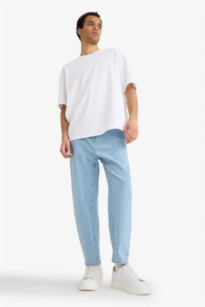 Джинсы Relaxed Slouchy Fit с широкими штанинами и эффектом варки