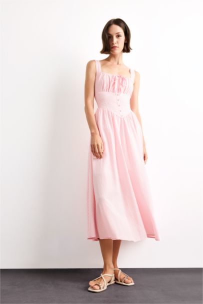 Square Neck Strappy Maxi Dress