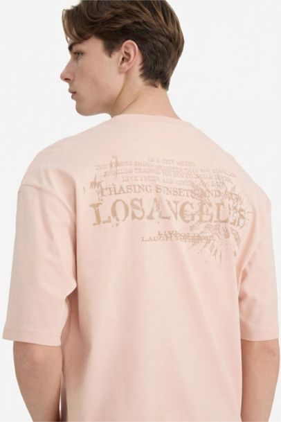 %100 Pamuk Boxy Fit Baskılı Tişört