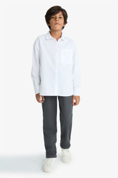 Pantalon de survêtement en piqué droit à taille élastique pour garçon