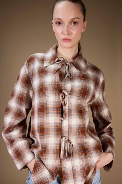 Regular Fit Flanel Long Sleeve Tunic