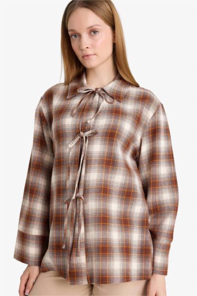 Regular Fit Flanel Long Sleeve Tunic