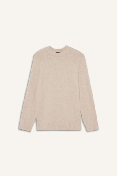 Pull basique en maille mélangée à col rond