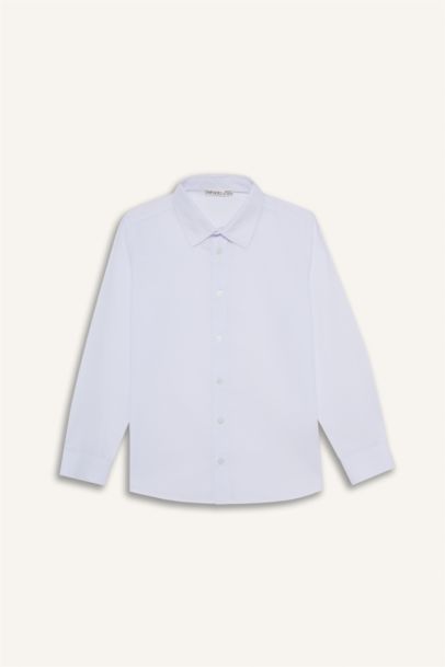 Polo Yaka Poplin Uzun Kollu Gömlek Erkek Çocuk
