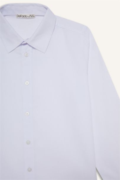 Polo Yaka Poplin Uzun Kollu Gömlek Erkek Çocuk