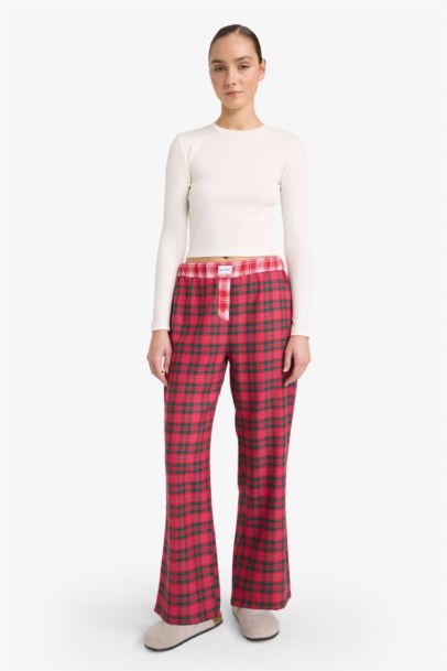 Regular Fit Flannel Plaid Pajama Pants