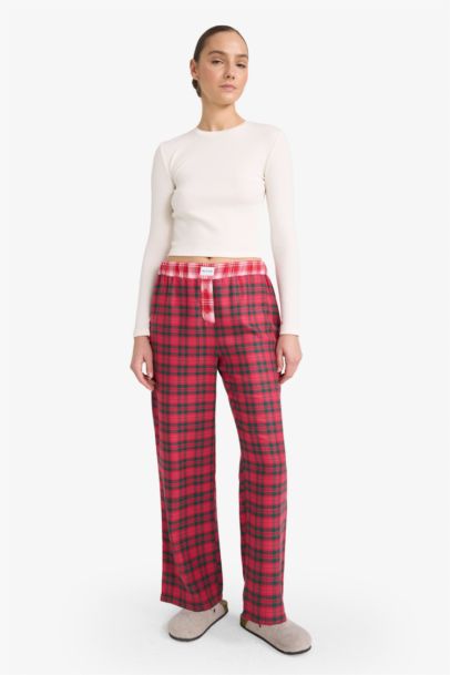 Regular Fit Flannel Plaid Pajama Pants