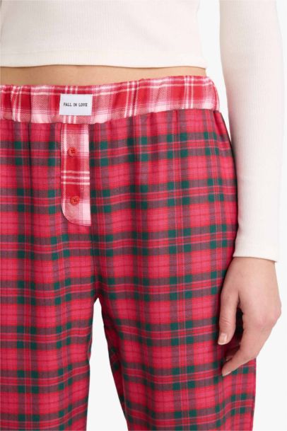 Regular Fit Flannel Plaid Pajama Pants