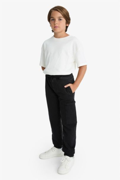 Kargo Jogger Esnek Bantlı Paça Jean Pantolon Erkek Çocuk