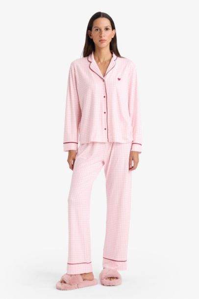 Long Sleeve Top Bottom 2 Piece Pajama Set
