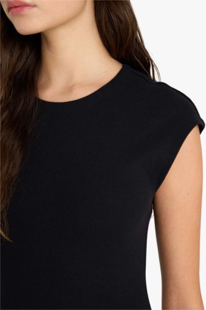 Bodycon Crew Neck Ribana Midi Dress