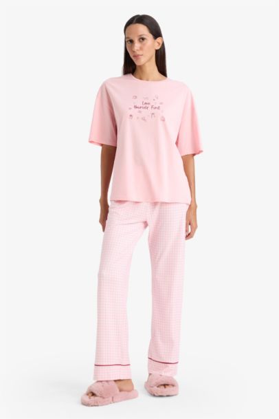 Baskılı Kısa Kollu Pijama Üstü