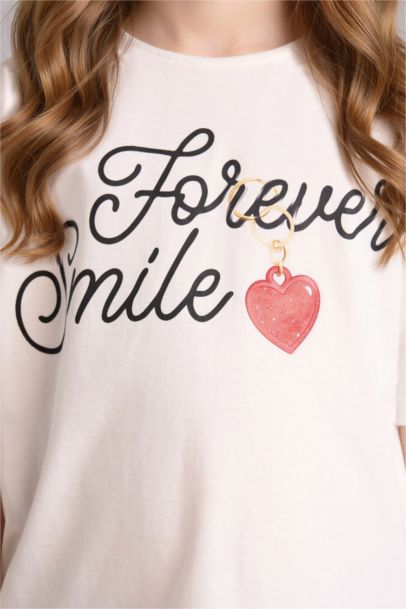 Oversıze Baskılı Tişört Kız Çocuk