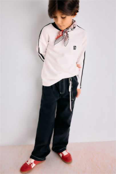 بنطرون ولادي جبردين قصة فضفاضة برجل عادي وجيب