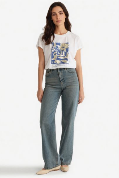 Crew Neck Floral Short Sleeve T-Shirt