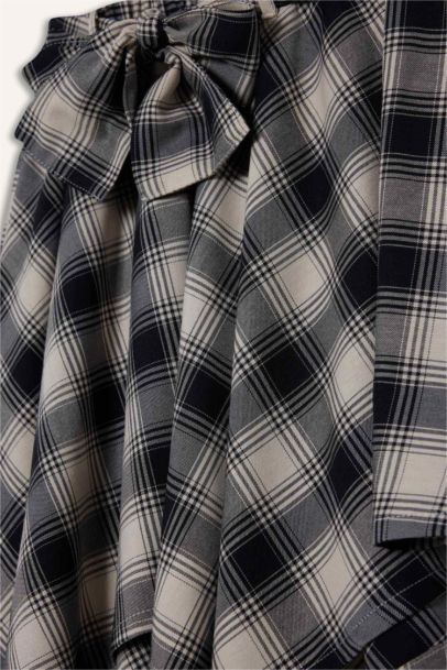 Asimetrik Kareli Etek Kız Çocuk