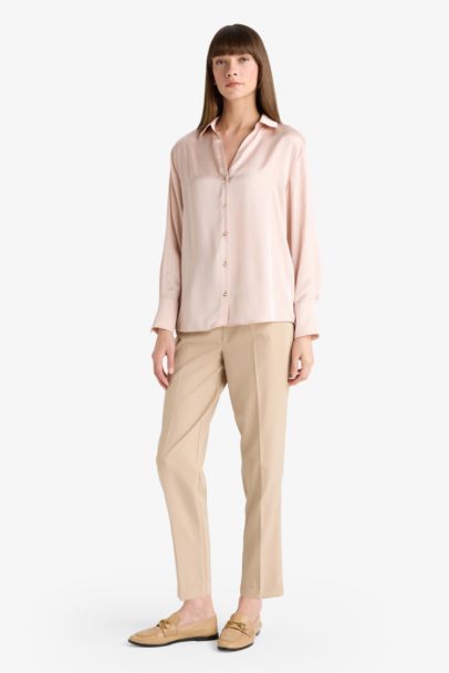 Regular Fit Satin Long Sleeve Shirt