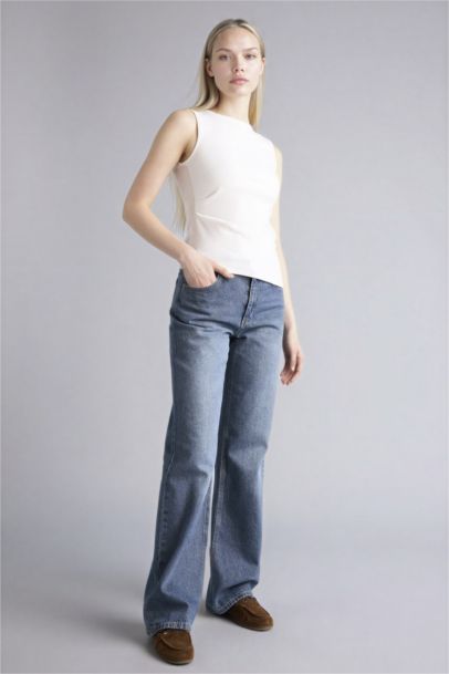 Slim Fit Ribana Boat Collar Tank Top