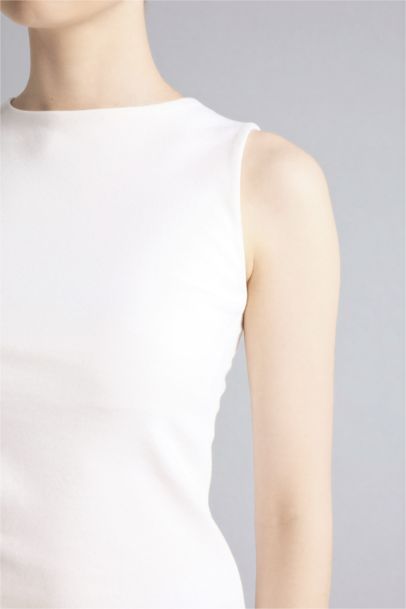 Slim Fit Ribana Boat Collar Tank Top