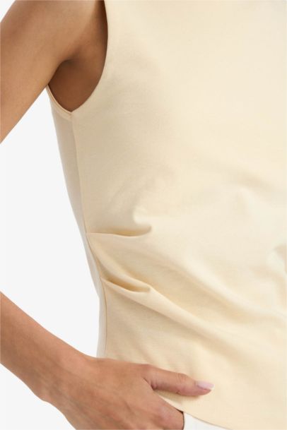 Slim Fit Ribana Boat Collar Tank Top