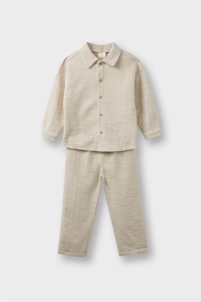 Erkek Bebek 2'li Takım Uzun Kollu Gömlek Pantolon