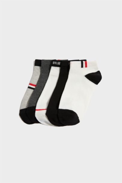 Baskılı 5'li Pamuklu Patik Çorap Erkek Çocuk