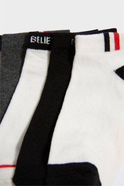 Baskılı 5'li Pamuklu Patik Çorap Erkek Çocuk