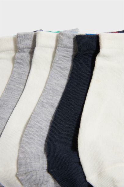 Baskılı 7'li Pamuklu Patik Çorap Erkek Çocuk