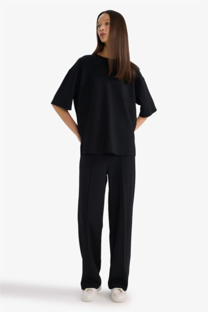 Straight Fit Modal Trousers