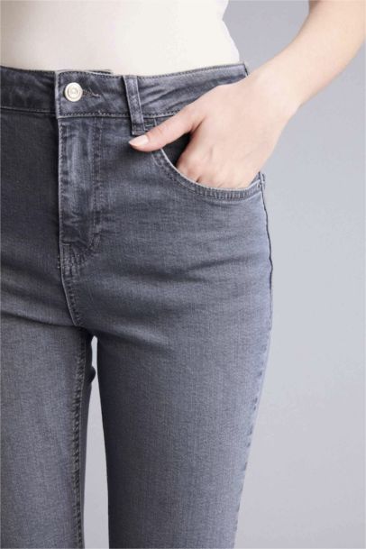 Crop Flare Fıt Yüksek Bel Jean Pantolon
