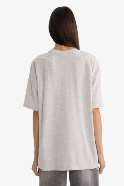 Oversize Fit Printed Crew Neck Short Sleeve T-shirt