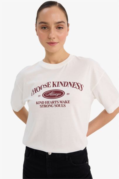 Oversize Fit Printed Crew Neck Short Sleeve T-shirt