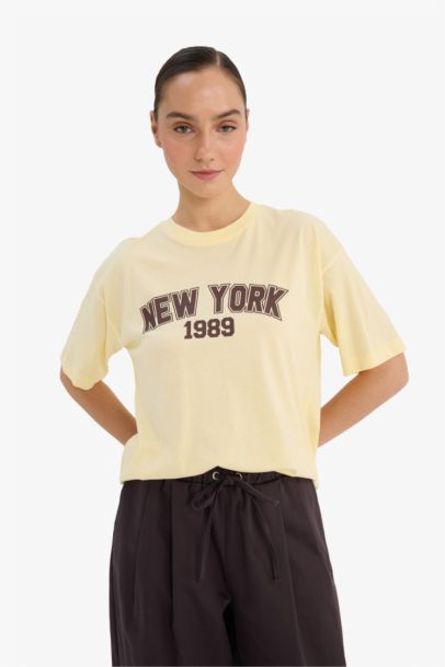 Oversize Fit Printed Crew Neck Short Sleeve T-shirt