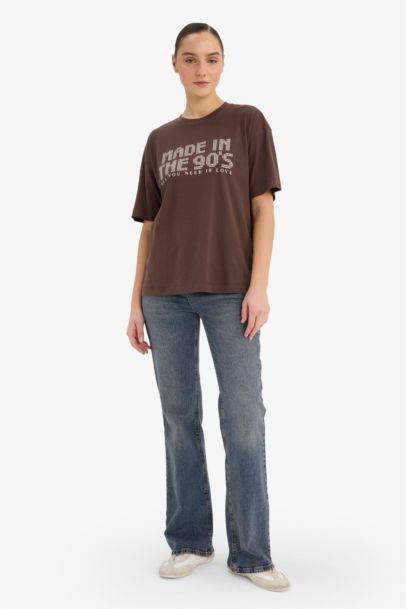 Oversize Fit Printed Crew Neck Short Sleeve T-shirt