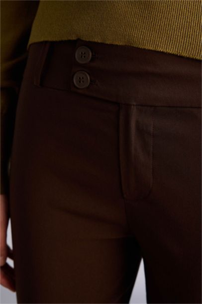 Flare Fıt Fermuarlı Normal Bel Bengalin Pantolon