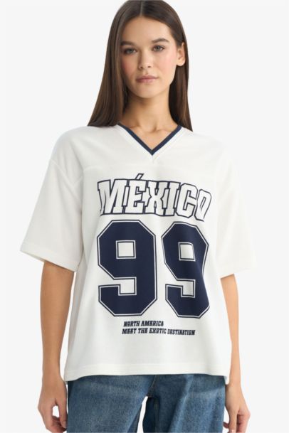 Oversize Fit Printed Short Sleeve T-shirt