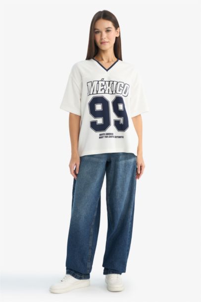 Oversize Fit Printed Short Sleeve T-shirt