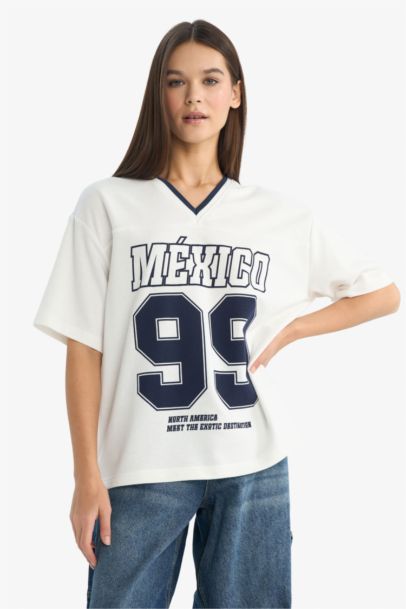 Oversize Fit Printed Short Sleeve T-shirt